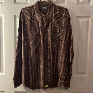 Mens long sleeve pearl snap dress shirt